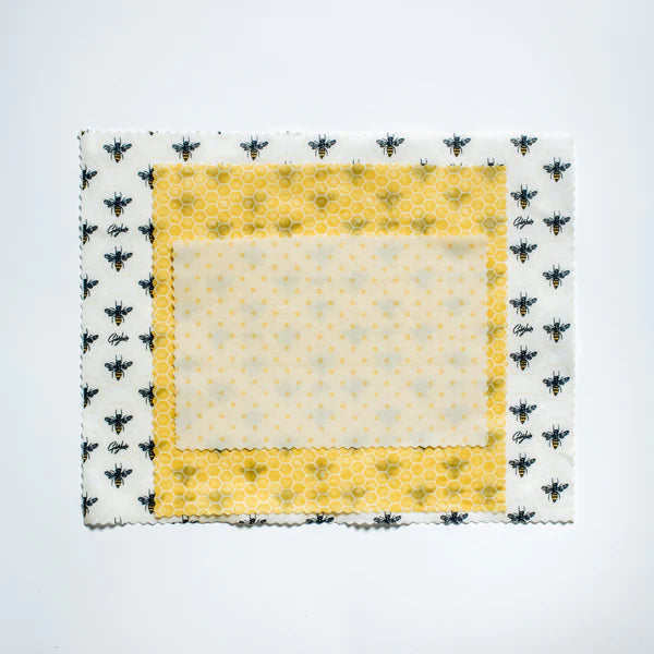 Beeswax Food Wraps: Honey Bees Set of 3