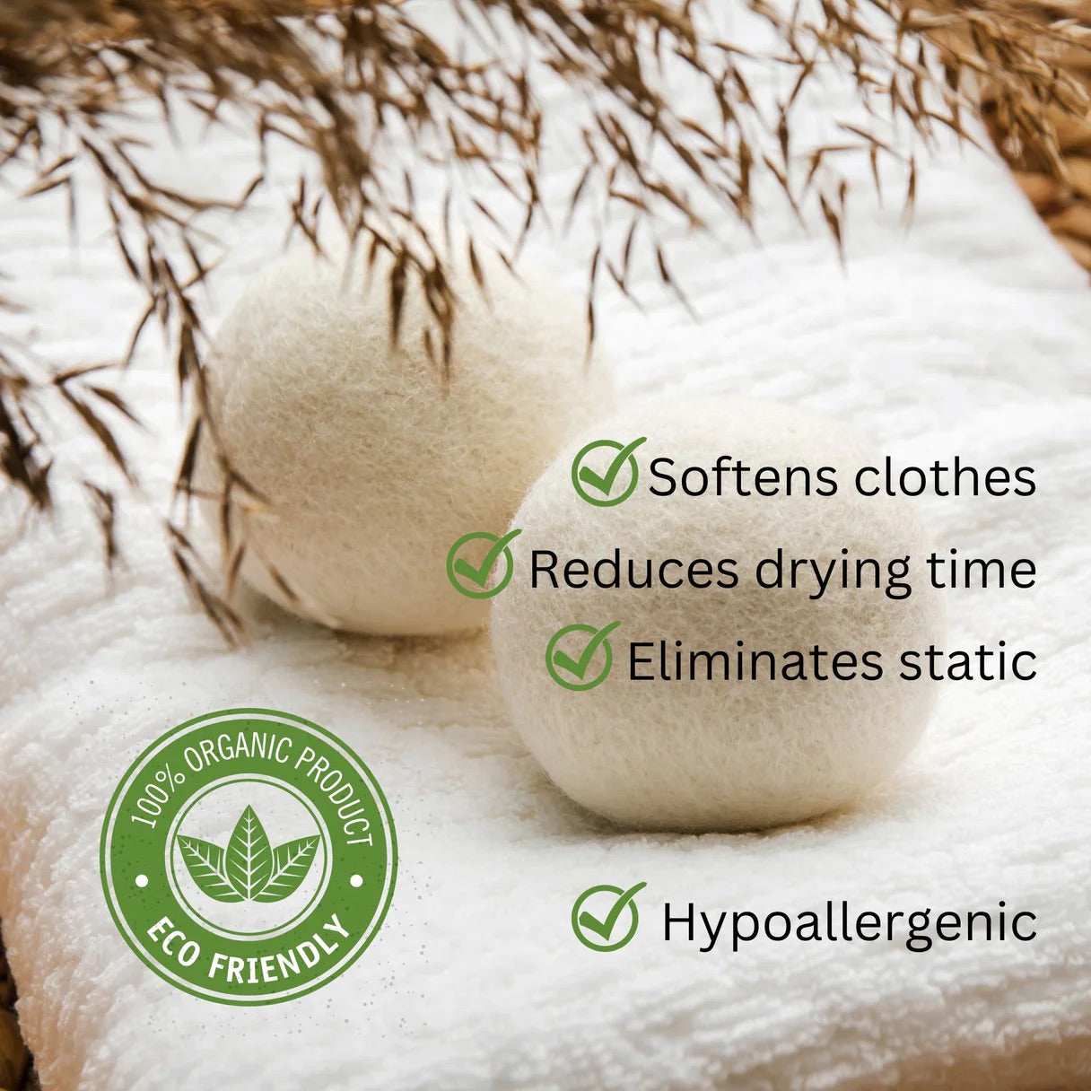 XL Organic New Zealand Wool Dryer Balls