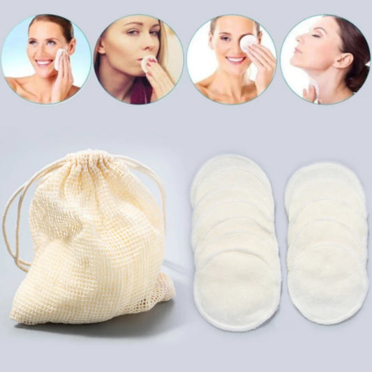 12 Reusable Makeup Remover Pads with Laundry Bag | Soft Bamboo Fibre